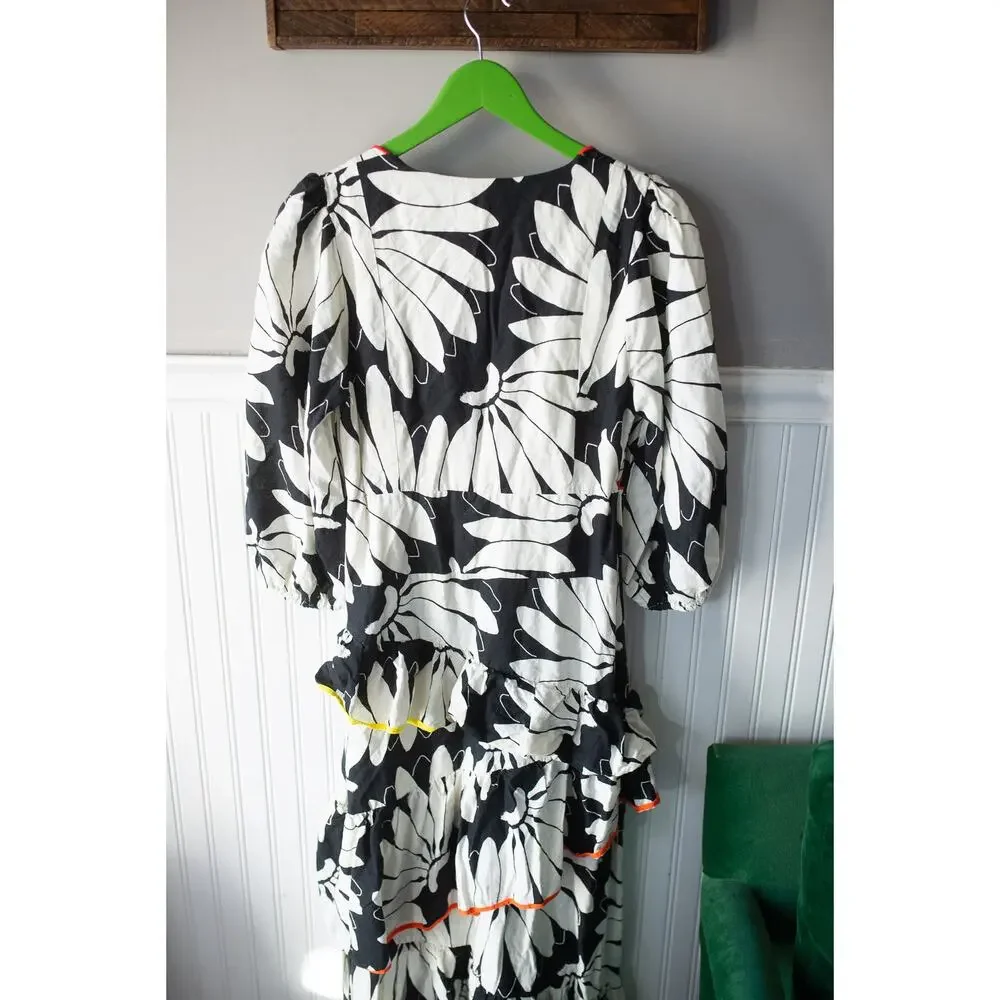 Anthropologie Black and White Floral Maxi Dress - Picture 5 of 5